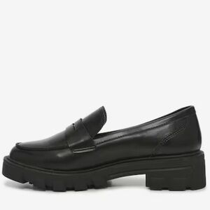 Black penny loafers platform